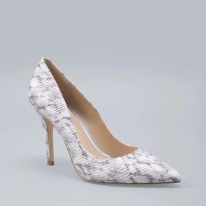 WHBM Olivia Snake-Embossed Leather Pumps